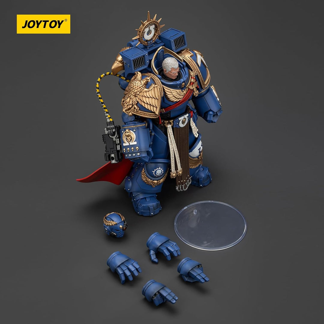 JOYTOY Warhammer 40k Space Marine 2, Ultramarines Marneus Calgar, Chapter Master with MKX Gravis Arm