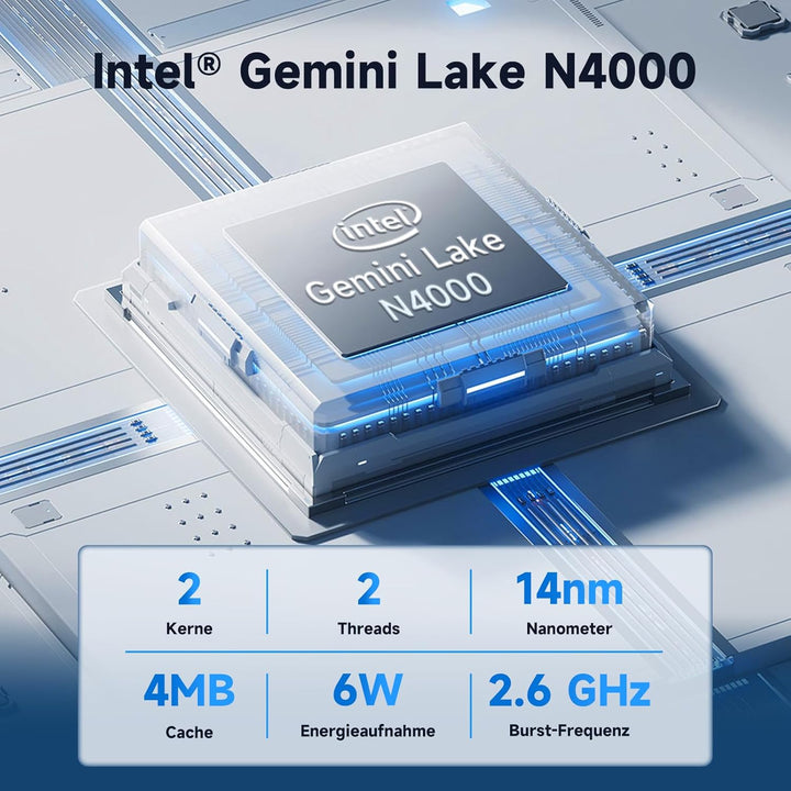 BMAX Mini PC B1 8 GB DDR4 128 GB eMMC, W-11 Pro Gemini Lake N4000 (bis zu 2,6 GHz), Desktop PC Mini