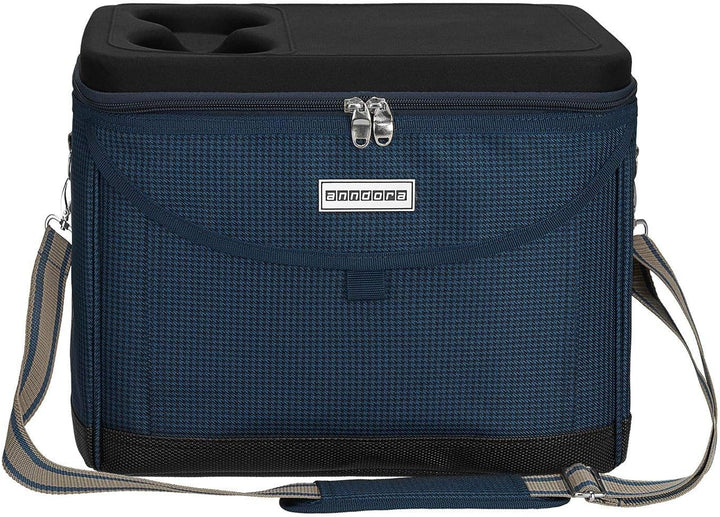 anndora Kühltasche 22 L Picknick Kühlbox 35 x 24 x 27 cm - Farbauswahl, Blau Hahnentritt