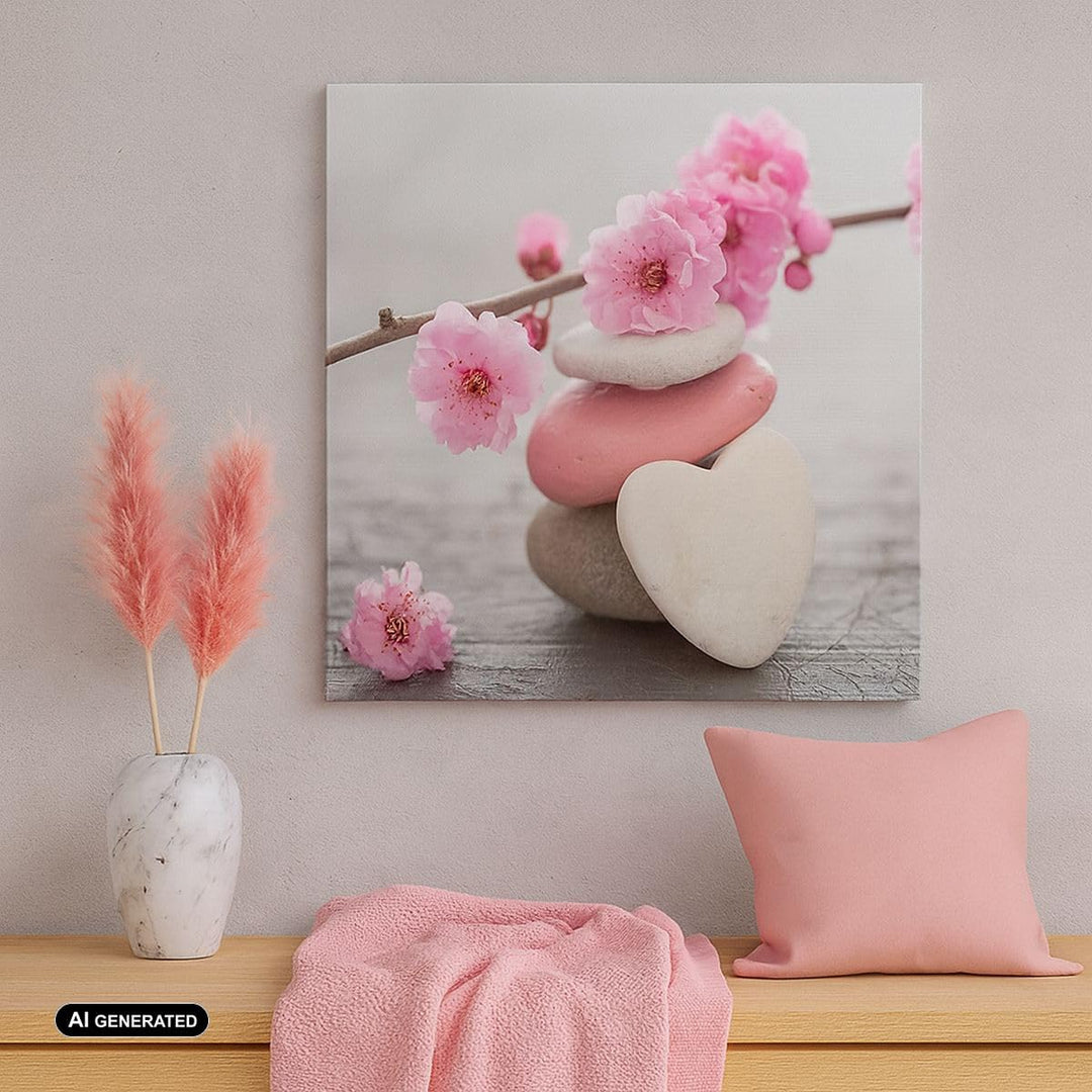 Bilder auf Leinwand 70x70cm Leinwandbild Yoga weiblich Blume Gesundheit Gross Wanddeko Bild Schlafzi