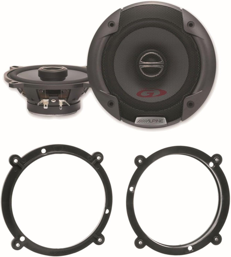 Alpine SPG-13C2 2-Wege Koaxial Lautsprecher System für die vorderen Türen Einbauset für Audi A3 8L