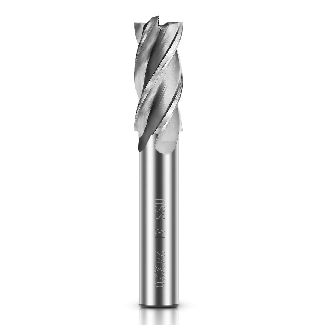 ASNOMY 24mm HSS Schaftfräser CNC Drehmaschine geraden Schaft, 4 Flöte Spiralfräser Schneide Schaftfr