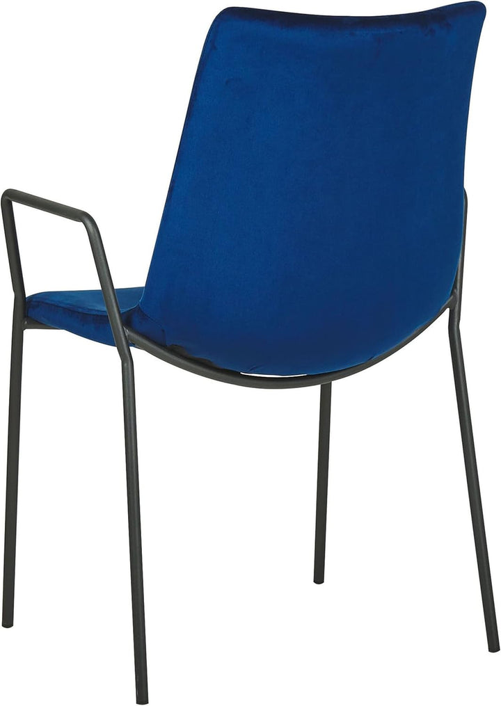 Moderner Esszimmrtisch 2er Set Dunkelblau Samtstoff Metallgestell Jefferson