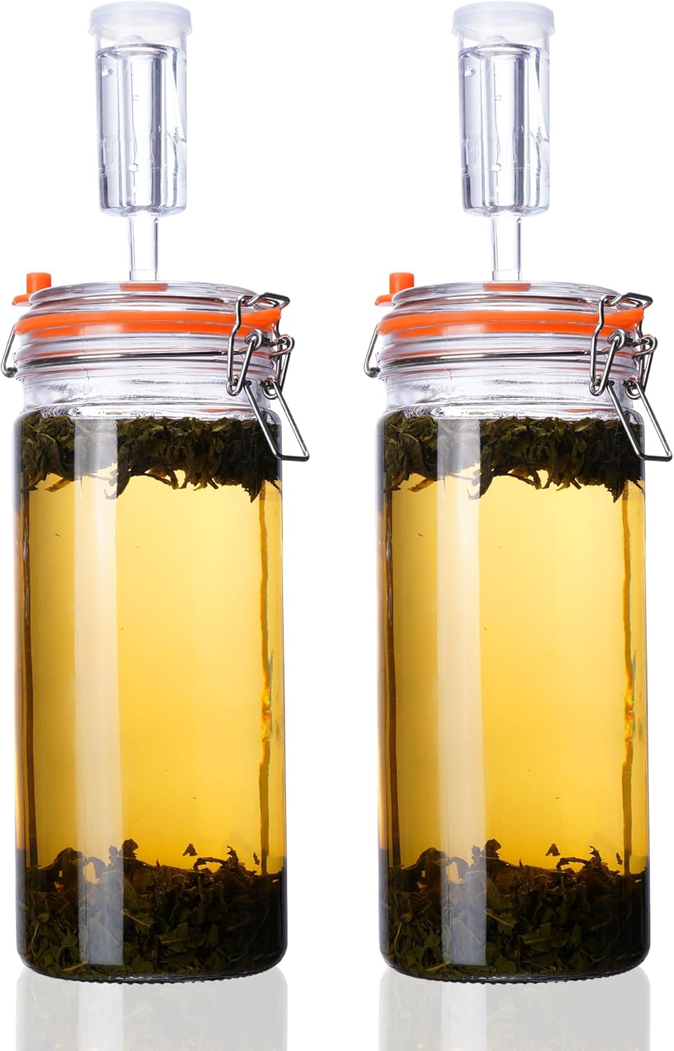 1,3L Fermentierglas Set mit Gäraufsatz & Gewicht – Fermentationsglas für Sauerkraut, Kimchi, Kombuch
