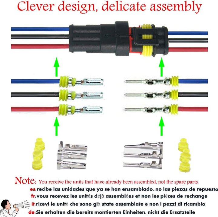 Way Auto Wasserdichter elektrischer Steckverbinder, 3pin Stecker Autoelektrischer Kabelverbinder mit