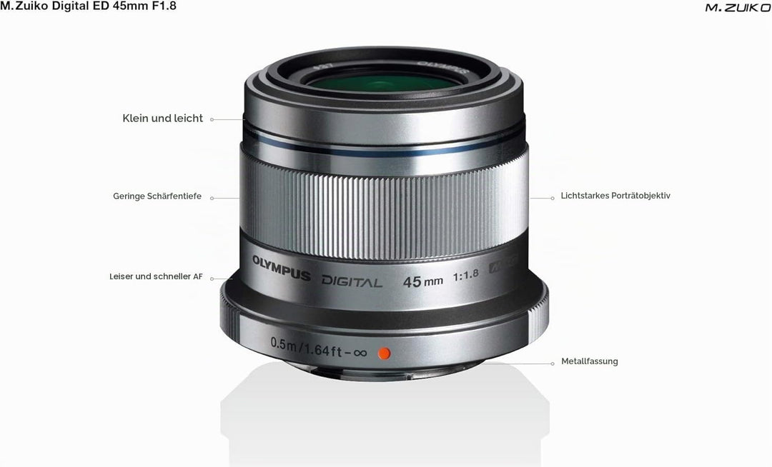Olympus M.Zuiko Digital 45mm F1.8 Objektiv, lichtstarke Festbrennweite, geeignet für alle MFT-Kamera