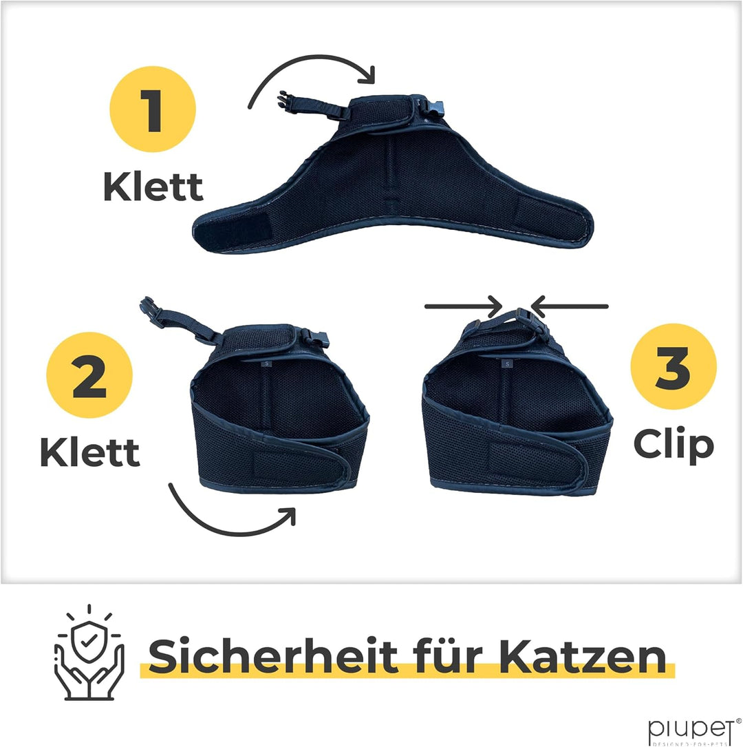 PiuPet® Katzengeschirr (S) Mit 1,2m Leine | Ausbruchsicher | Geschirr für Katzen | Katzenleine | Sch