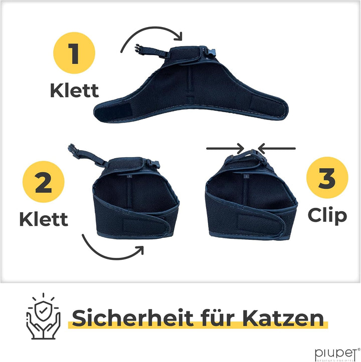 PiuPet® Katzengeschirr (S) Mit 1,2m Leine | Ausbruchsicher | Geschirr für Katzen | Katzenleine | Sch