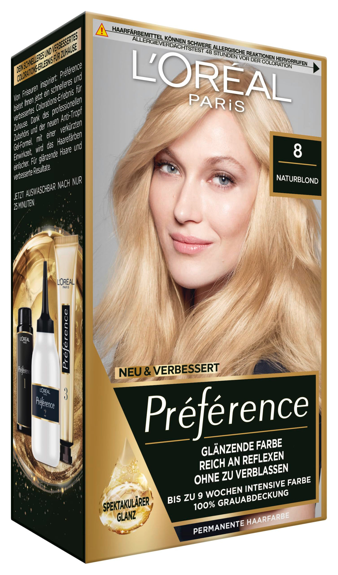 L'Oréal Paris Permanente Haarfarbe, Haarfärbeset mit Coloration und Farbglanz-Pflegebalsam, Préféren