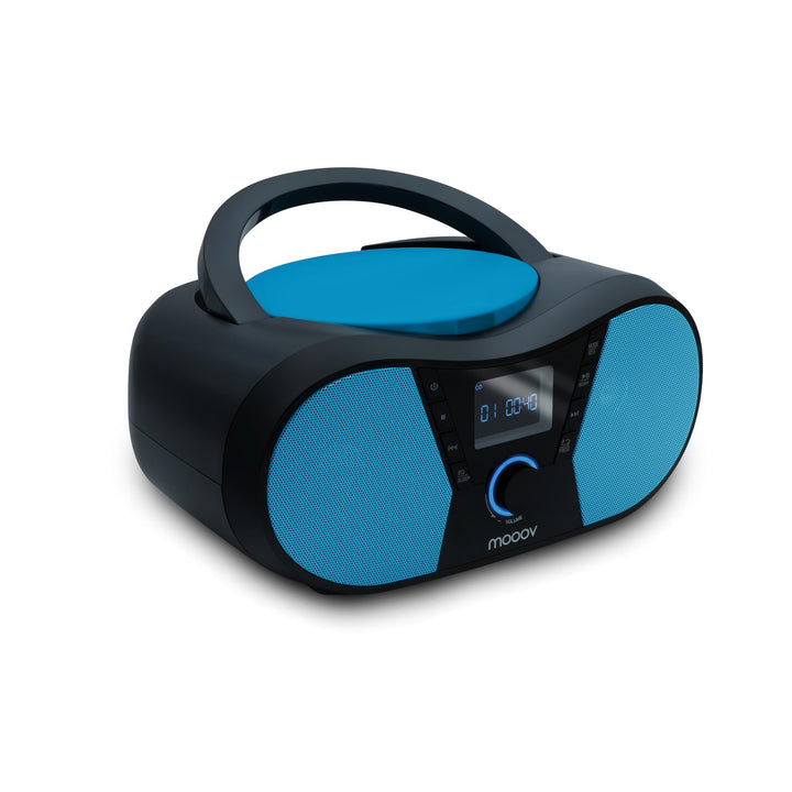 MOOOV 477412 CD-Player Sportman mit UKW-Radio, USB-Port, Sleep- und ID3-Funktionen Blue & Black, Blu