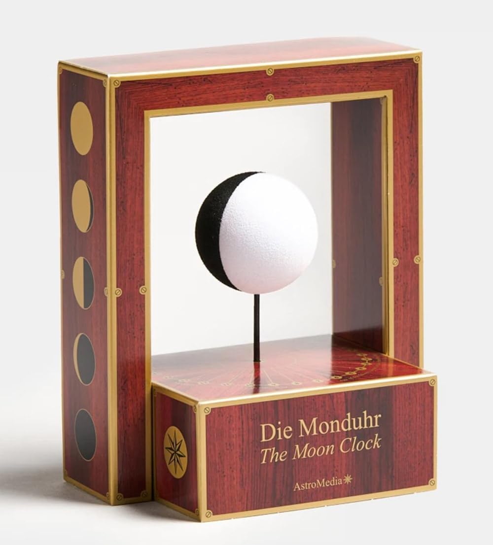 Astromedia Die Monduhr - Mondphasenanzeige - Klassisch - Schwarz - ca. 12 x 7,5 x 14,5 cm (B/T/H) -