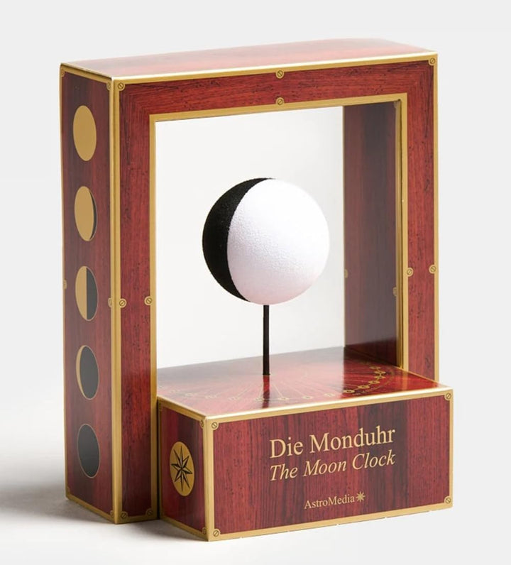 Astromedia Die Monduhr - Mondphasenanzeige - Klassisch - Schwarz - ca. 12 x 7,5 x 14,5 cm (B/T/H) -