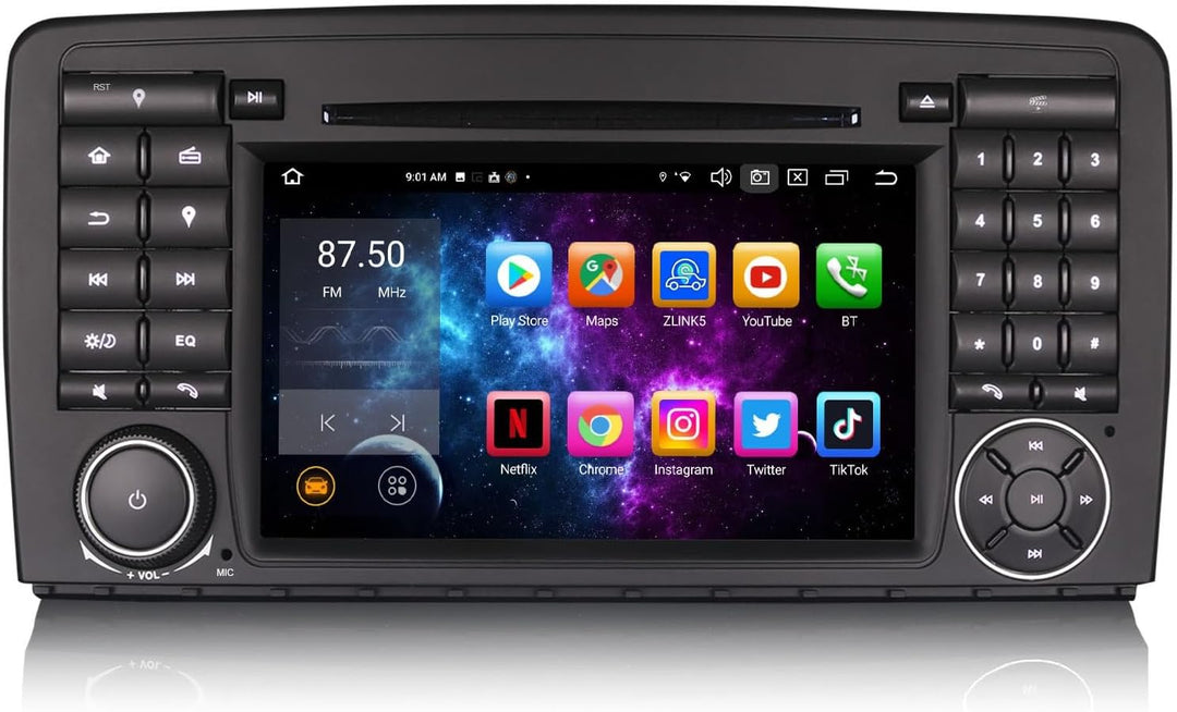 Acht-Kern 4GB+64GB Android 14 DAB+ Autoradio Für Mercedes R-Klasse W251 mit GPS Navigation Unterstüt