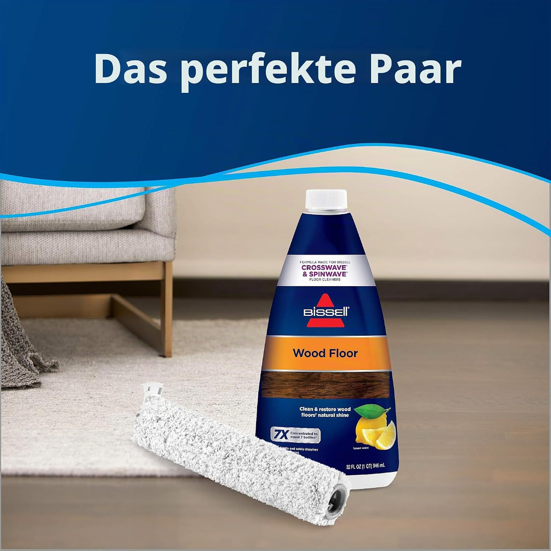 Bissell 2785 Crosswave Bürstenrolle für Holzböden, schnurlos, Originalteil, Mikrofaser-Holz, grau