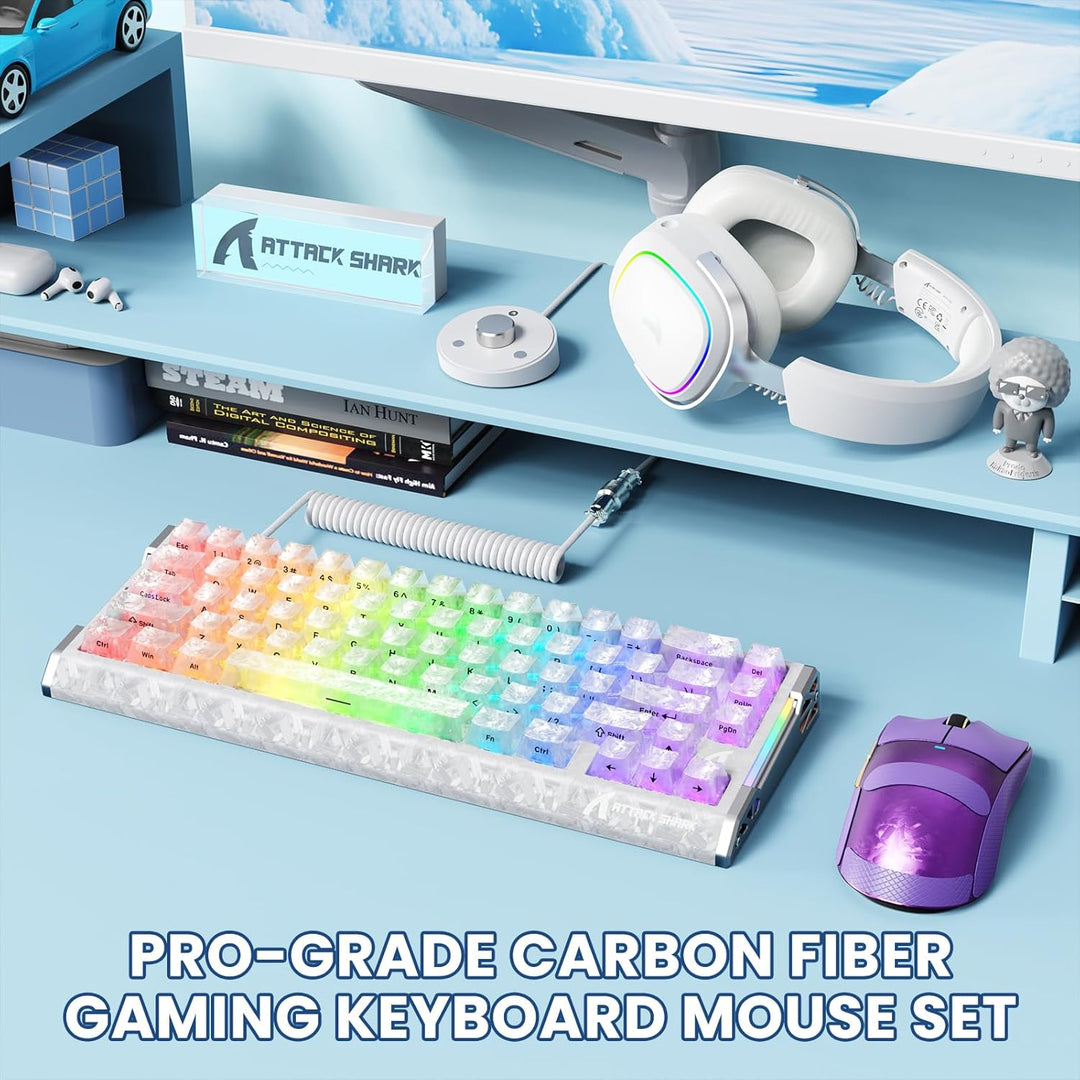 ATTACK SHARK R68 HE – kabelgebundene Gaming-Tastatur aus Carbonfaser mit Magnetanschluss, X11 Ultra