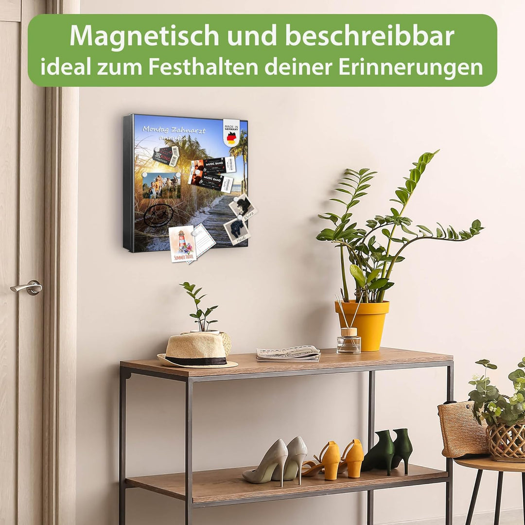 banjado Grosser Schlüsselkasten Metall - Schlüsselbox 30x30cm mit 32 Haken - Schlüsselkasten modern