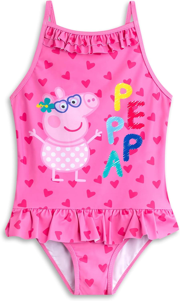 Peppa Pig Girls Badeanzug &amp; Kapuzenhandtuch Poncho Set 3-4 Jahre Rosa, 3-4 Jahre Rosa