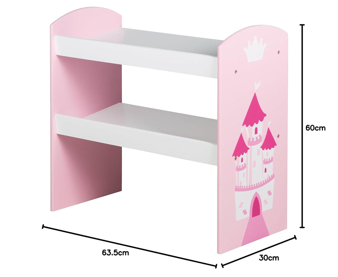 roba Spielzeugregal Krone - Prinzessinnen Schloss Motiv - Spielregal für Kinderzimmer mit 5 Boxen au