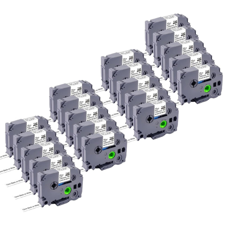 20er-Pack Ersatz-Beschriftungsband für TZe231 Brother P-Touch Beschriftungsgerät, 12mm (0,47 Zoll) l