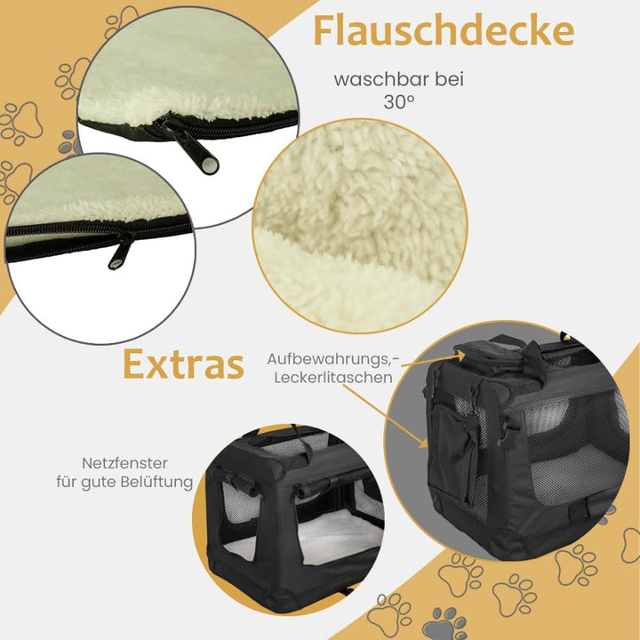 Faltbare Hundebox Transporttasche Transportbox Auto für Katze Hunde Grosse Kleine Box Bag Bed Decke