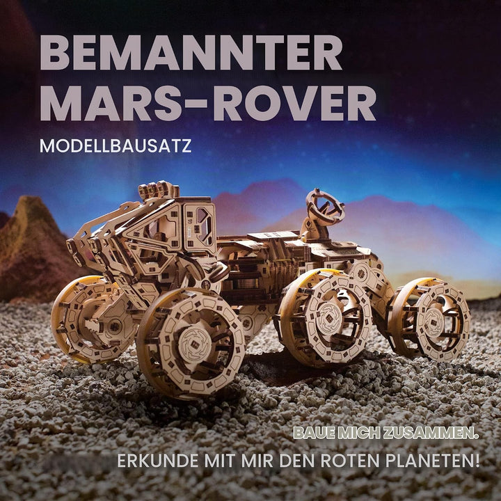UGEARS Bemannter Mars Rover - Modellbausatz Erwachsene - 3D Holzpuzzle Mars Rover - Modellbau Holzba