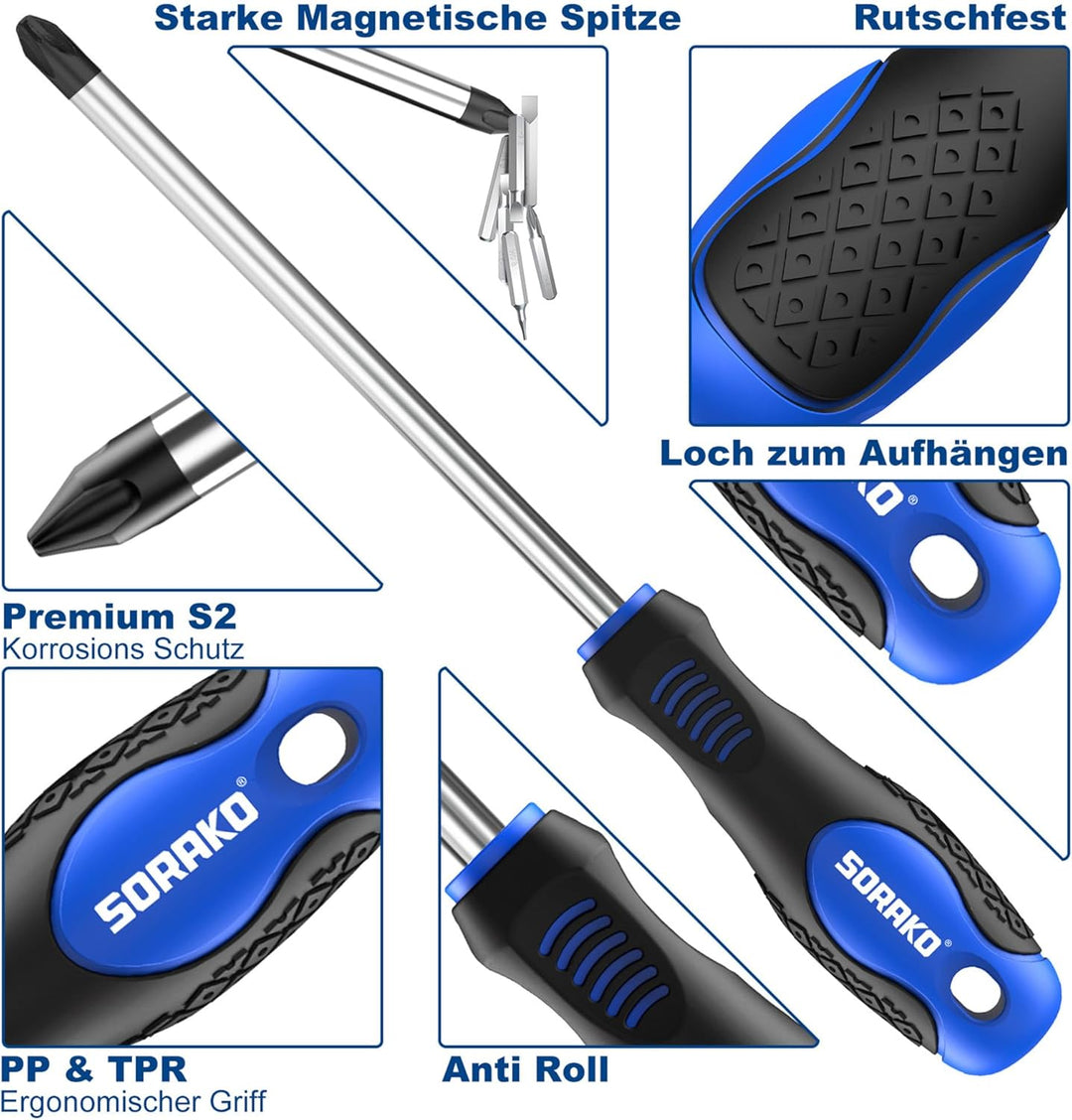 SORAKO Schraubendreher Set, 51PCS Feinmechaniker Schraubendreher Set Magnetisch für Heimwerk, Renovi