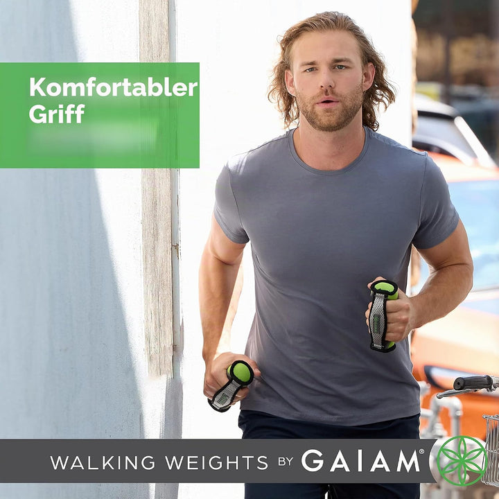 Gaiam for Women & Men Soft Dumbbell Walking Weight Sets with Hand Strap Handgewichte 1 Count lime, 1