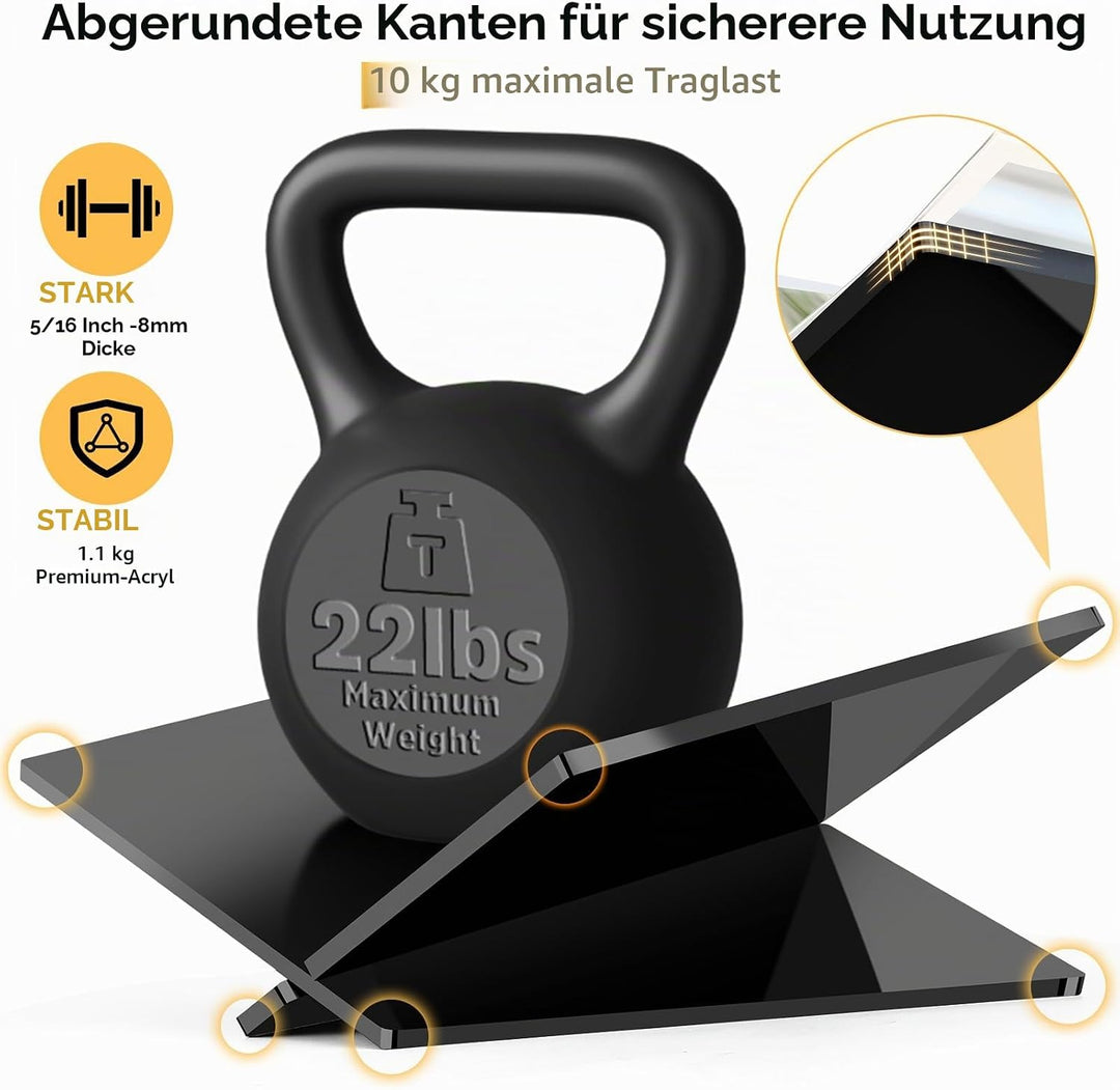 UikJOY Schwarz Acryl Buchständer Kreuzrahmen Acryl Buchhalter, Leseständer offene Ausstellen, geeign