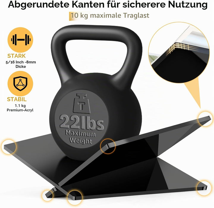 UikJOY Schwarz Acryl Buchständer Kreuzrahmen Acryl Buchhalter, Leseständer offene Ausstellen, geeign