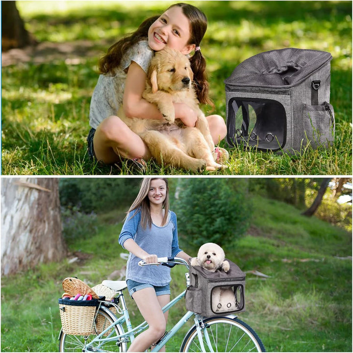 Ownpets Hund Fahrrad Korb Tasche Haustier Tragetasche, Hund Autositz mit Sicherheitsseil, Verstellba