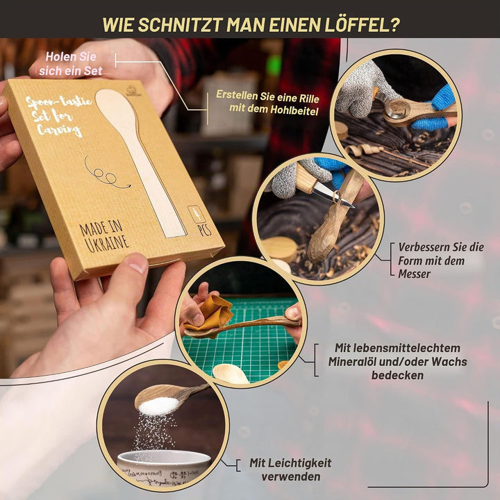 BeaverCraft BB2 Schnitzlöffel Holzblöcke Löffel Schnitzset Holz zum Schnitzen Schnitzrohlinge Hobby