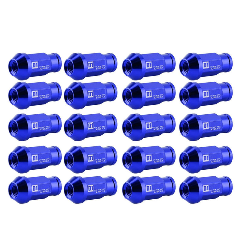 TKSE Radmuttern, Autoreifenschraube Rennrad Aluminium Mutter Rad Zubehör Teile Set M12X1.5(Blau)