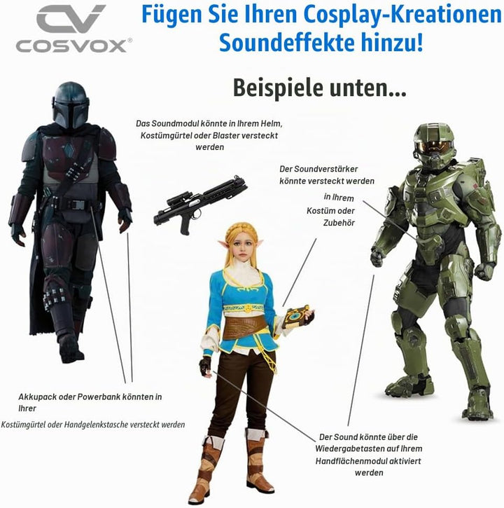 Cosplay Soundeffekte Handschuh Palm Modul. Kreieren Sie Ihren eigenen DIY-Klanghandschuh. 8 MB Speic