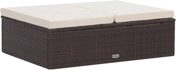 vidaXL Gartenmöbel 2-TLG. mit Auflagen Lounge Garten Sofa Fusshocker Hocker Sitzgruppe Gartenset Gar