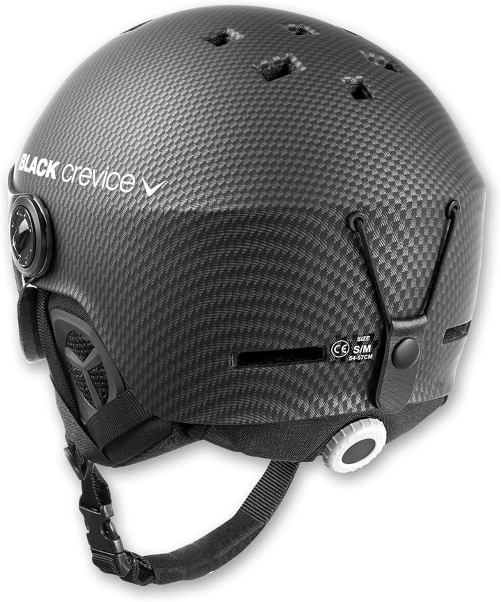 Black Crevice Skihelm Gstaad I Skihelm mit Visier im Pilotenstyle I Skihelm Herren & Damen I Skihelm