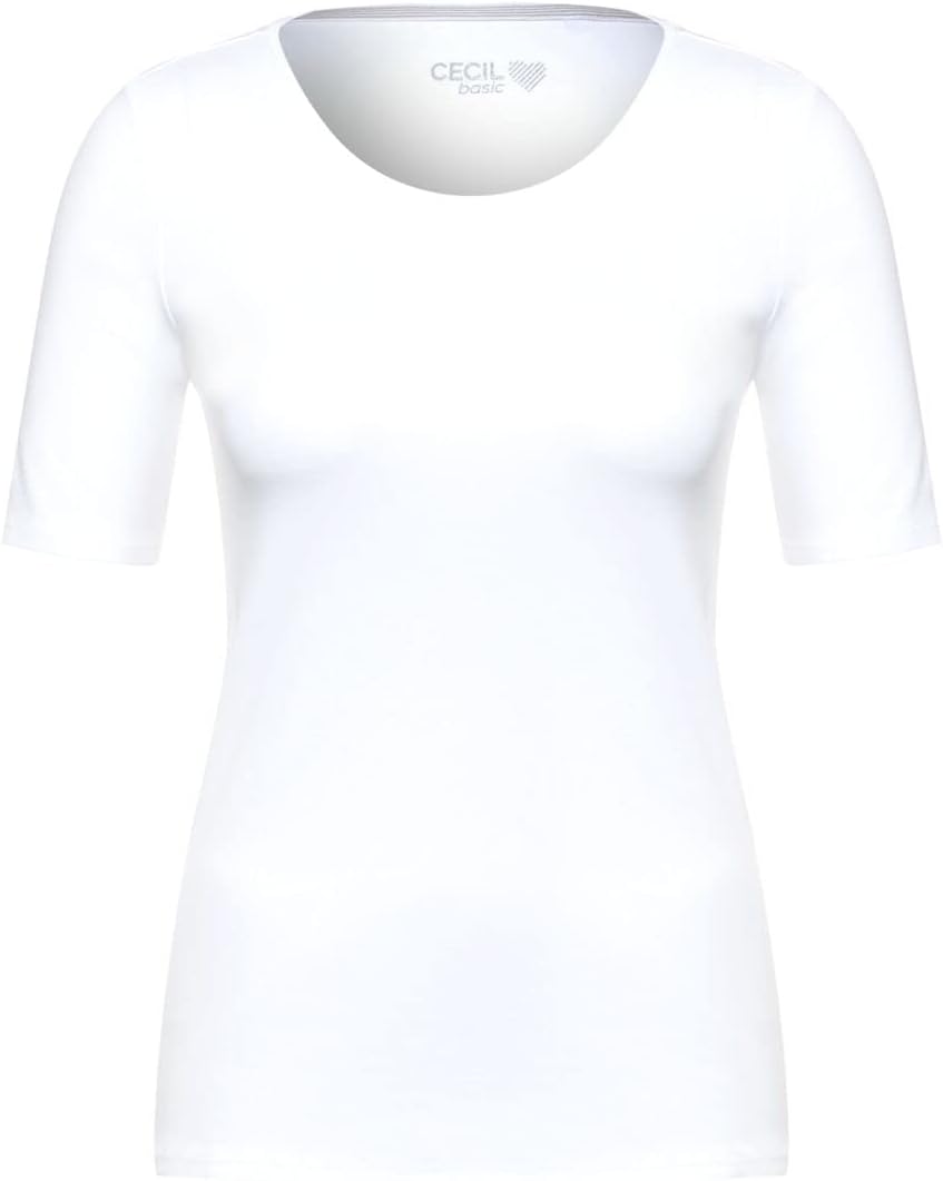 Cecil Damen Style Lena Basic T-Shirt Baumwolle XL Weiss Neu, XL Weiss Neu