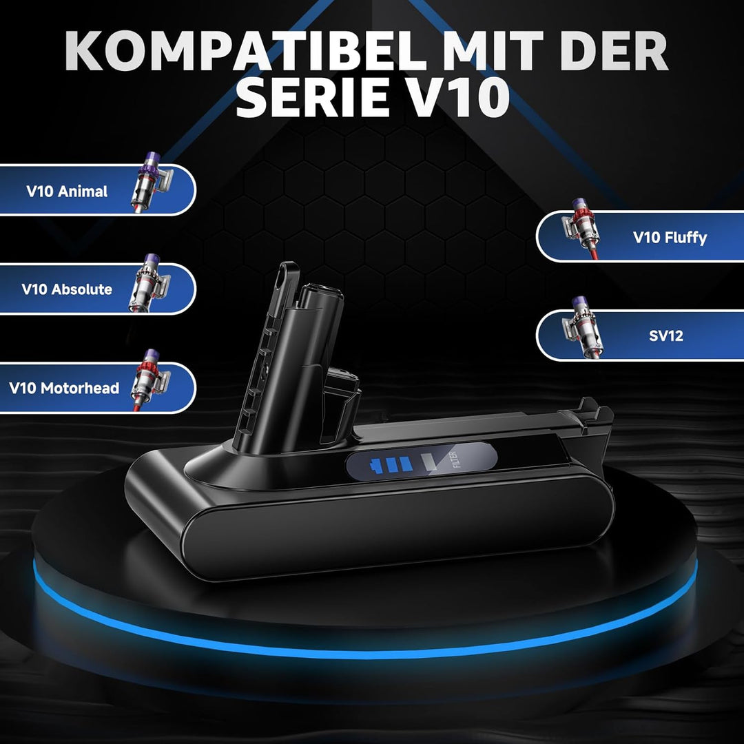 EGR Upgraded V10 Akku für Dyson V10 Animal/Absolute/Motörhead/Fluffy/Total Clean SV12 Staubsauger Er
