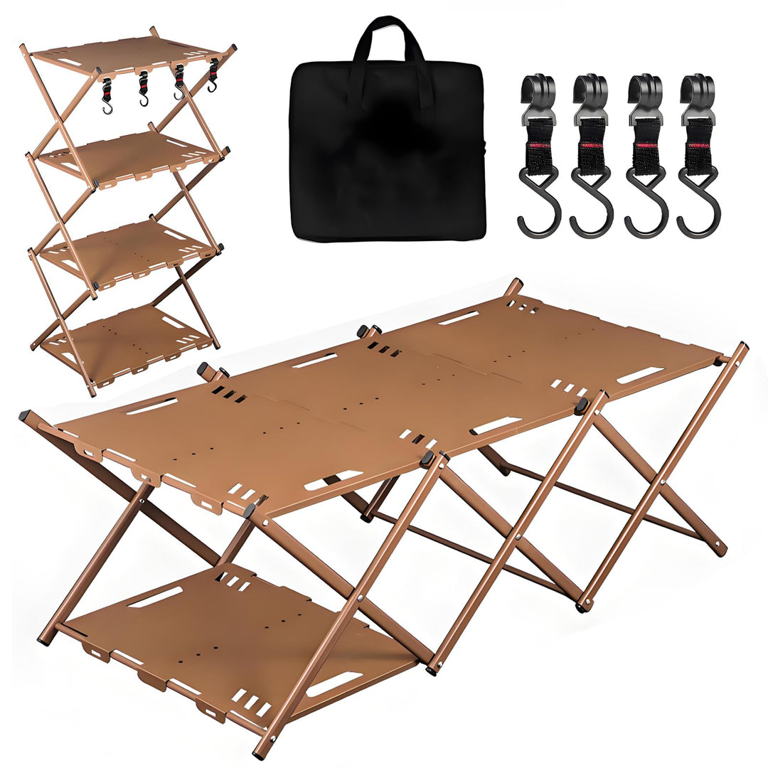 Klapptisch Campingtisch Camping Schrank Klappbar 2-in-1 Kohlenstoffstahl 95x 45x 32cm, Beine für Par