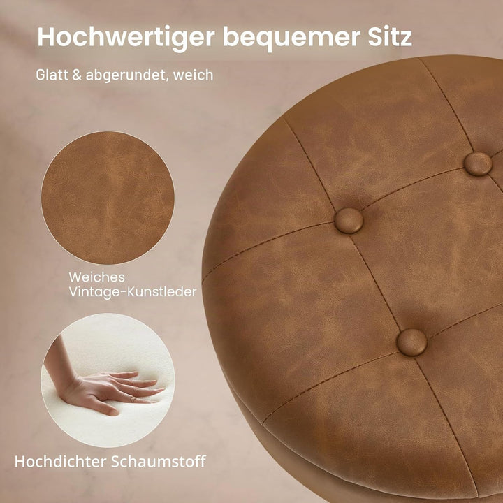 WOLTU Barhocker 2er Set, Sitzhocker mit Stauraum, Hocker höhenverstellbar 360° drehbar, Drehhocker f