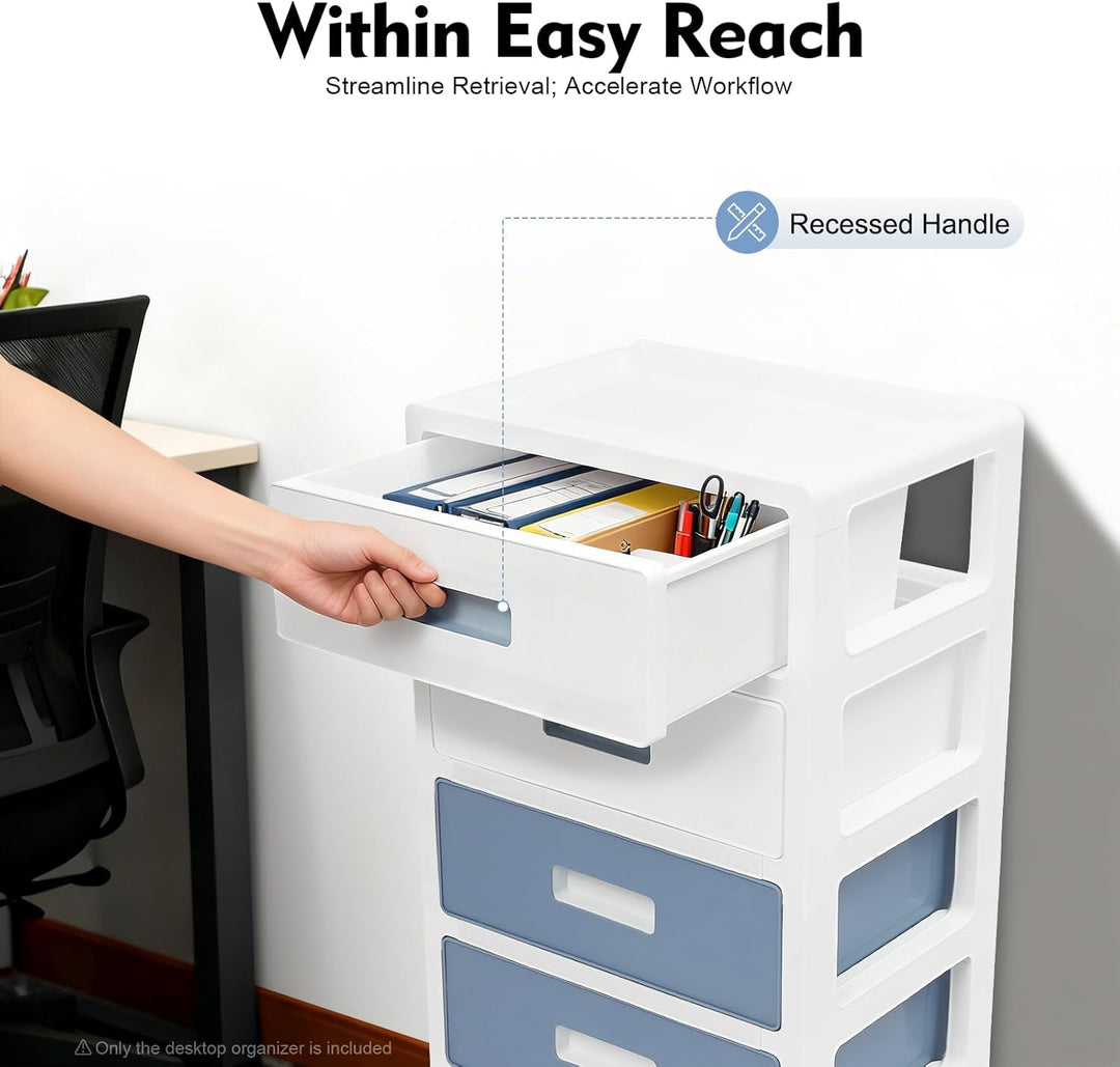 Schubladenschrank Kunststoff, Aufbewahrungsturm Mit 6 Schubladen, Schubladencontainer Rollcontainer