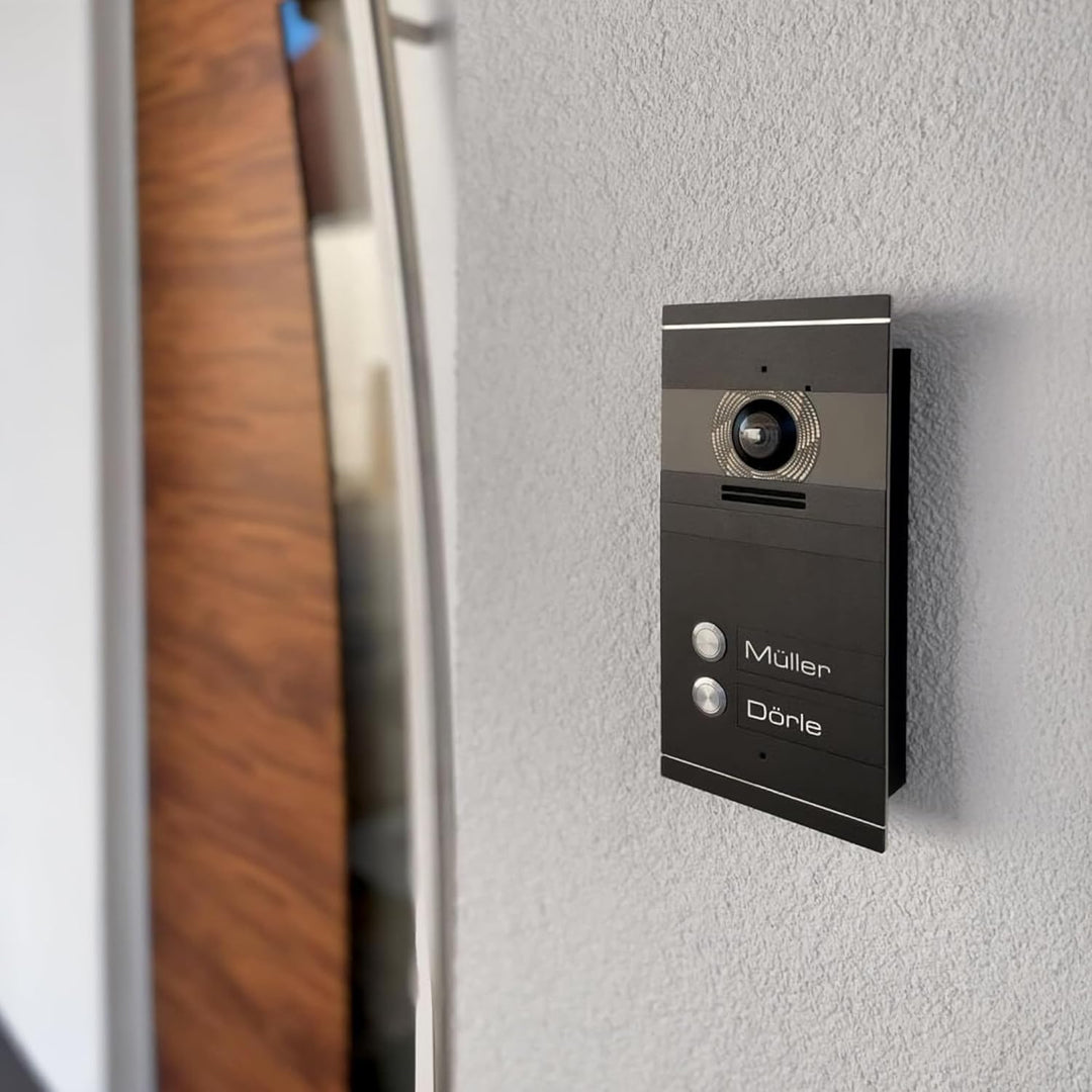 Metzler Video Türsprechanlage 2 Familienhaus | Türklingel mit Kamera FullHD | Opt. 7" Monitor | Smar