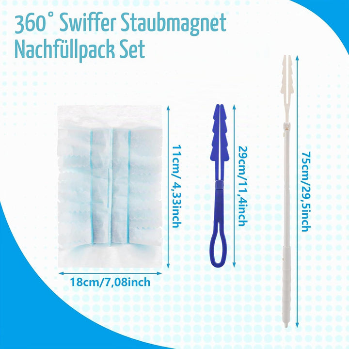 100 Stück Staubmagnet Nachfüllpack Set, Kompatibel für Staubmagnet Nachfüllpack, Staubmagnets mit 1