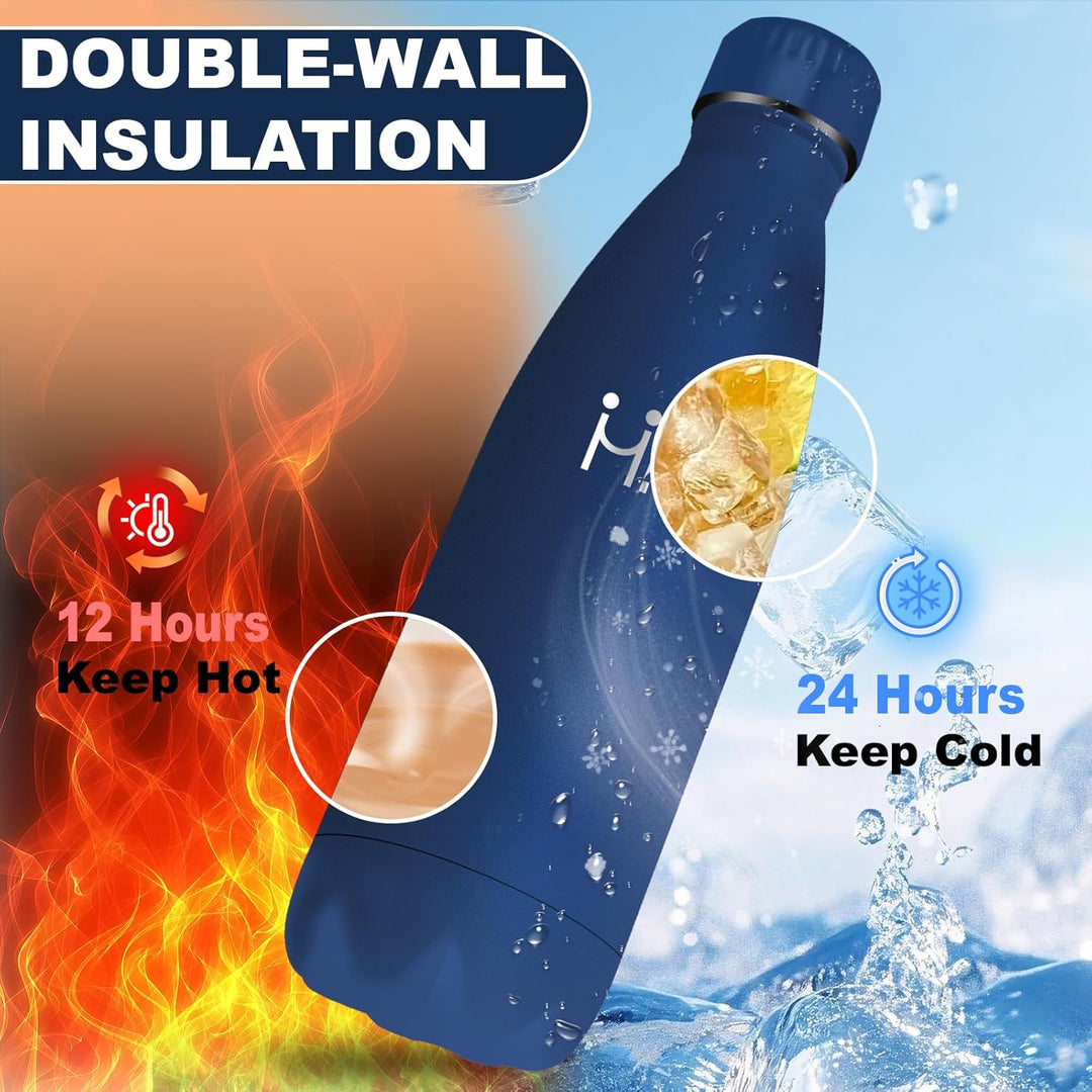 Thermosflasche- 0.75l- Trinkflasche Edelstahl, BPA-Frei, Trinkflasche Auslaufsicher, Kann mit Dir Tr