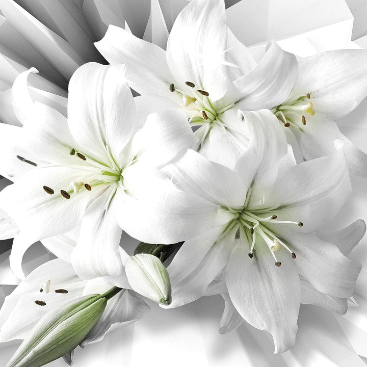 Runa Art Wandbilder Blumen Lilien Bild XXL Wohnzimmer Schlafzimmer Grau Grün Abstrakt 120 x 80 cm 3