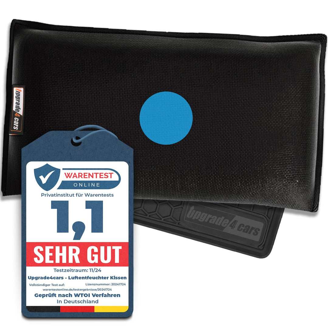 Upgrade4cars Auto Luftentfeuchter Kissen 1kg wiederverwendbar mit Restart-Funktion | Silica Granulat