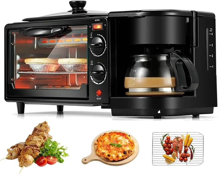 3 in 1 Multifunktions-Frühstückszubereiter, Mini Backofen und Antihaft-Bratpfanne, 9 L Mini Ofen, 30