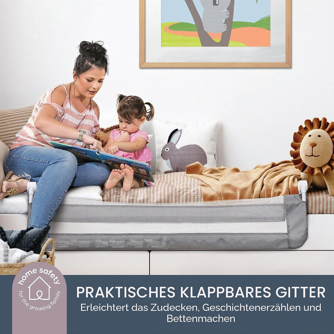 Dreambaby Nicole Bettschutzgitter für Kleinkinder – Extra Breit 150 cm & 50 cm Hoch – Einfache Monta