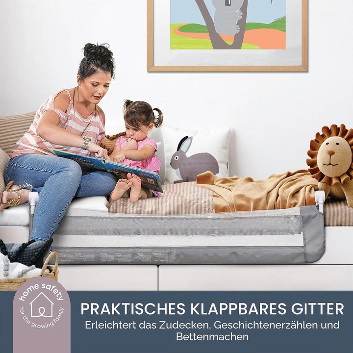 Dreambaby Nicole Bettschutzgitter für Kleinkinder – Extra Breit 150 cm & 50 cm Hoch – Einfache Monta