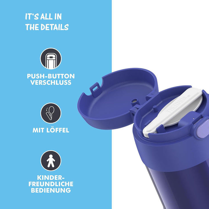 RMOVR THERMOS kids FUNTAINER FOOD JAR 0,30l, purple, Thermobehälter für Essen mit Löffel für Kinder,