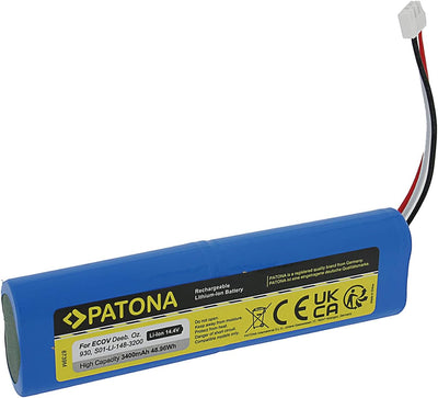 PATONA Akku 3400mAh Kompatibel mit Ecovacs Deebot Ozmo 930, S01-LI-148-2600